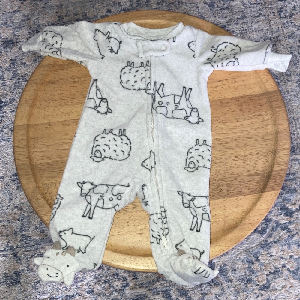 #37. Carter’s - Fleece Baby One-Piece Footed Pajamas with Animal Print